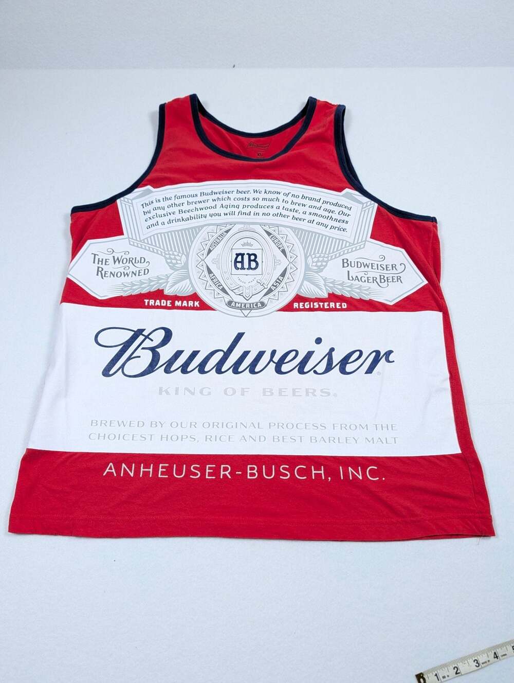 Budweiser 2018 Anheuser-Busch Beer Label Graphic Tank Top Men's Size XL